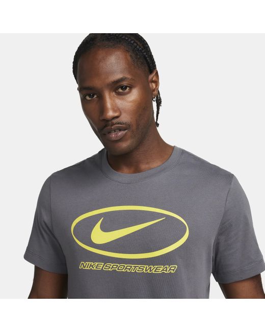 Nike Gray Sportswear Graphic T-shirt Cotton for men
