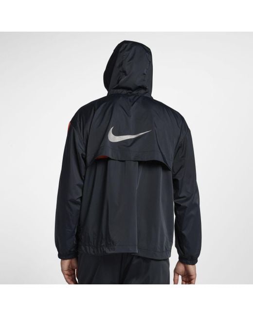 Nike Repel Anorak Running Track Jacket in Black for Men - Lyst