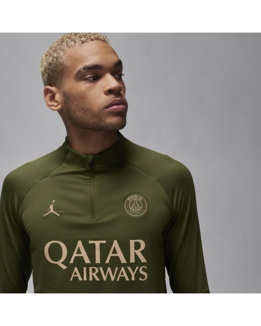 Nike Green Paris Saint-germain Strike Fourth Jordan Dri-fit Football Drill Top 50% Recycled Polyester for men
