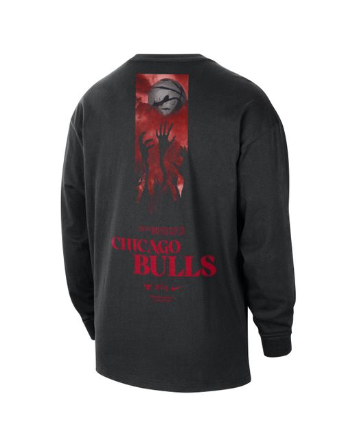 Nike Gray Chicago Bulls Courtside Nba Long-Sleeve T-Shirt for men