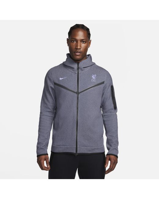 Felpa con cappuccio e zip a tutta lunghezza liverpool fc tech fleece windrunner da uomo di Nike in Blue da Uomo