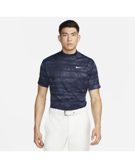 Nike Synthetic Dri-fit Adv Tiger Woods Mock-neck Golf Polo in Blue for ...