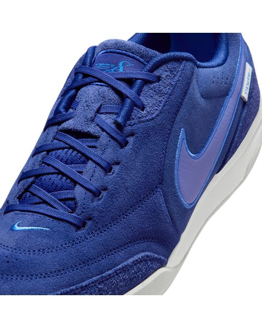 Nike Blue Tiempo Streetgato Prm Indoor/Court Low-Top Soccer Shoes for men