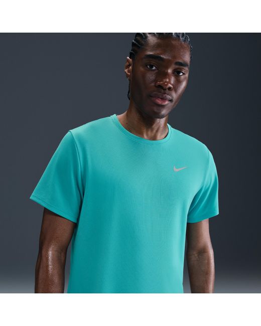 Nike Green Miler Dri-Fit Uv Short-Sleeve Running Top for men