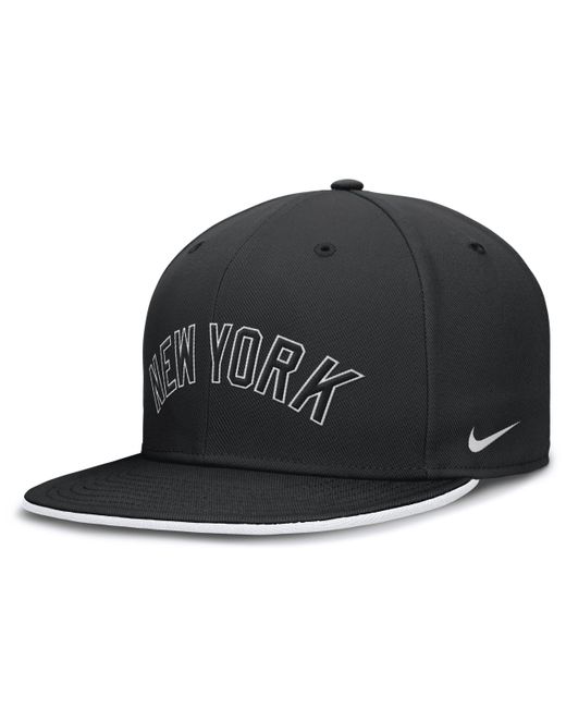 Nike Black New York Yankees Primetime True Dri-fit Mlb Fitted Hat for men