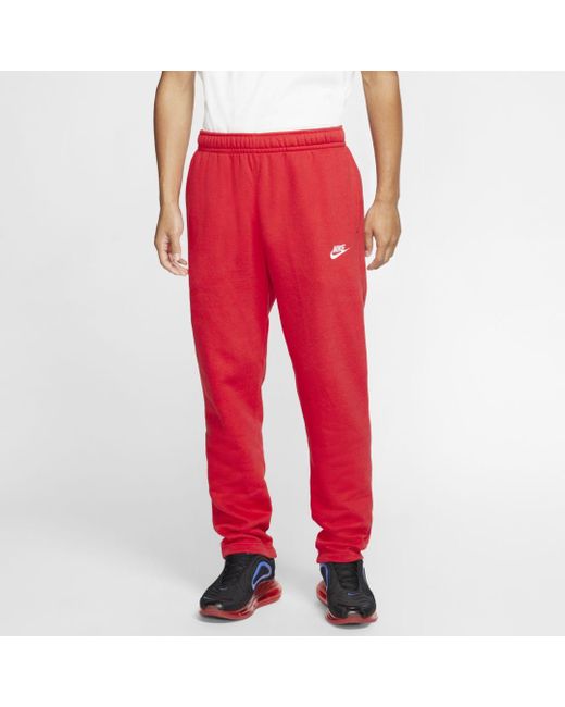 nike club fleece joggers red