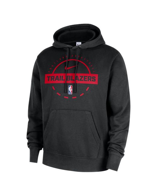 Nike Black Portland Trail Blazers Club Nba Practice Pullover Hoodie for men