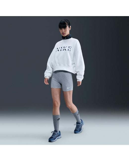 Nike Blue Sportswear Phoenix Fleece Oversized Crew-Neck Sweatshirt