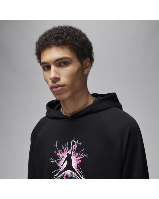 Nike Black Jordan Dri-fit Sport Graphic Fleece Pullover Hoodie Cotton for men