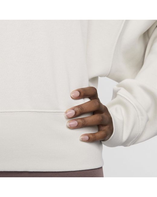Nike White Sportswear Phoenix Fleece Oversized Cropped Crew-neck Sweatshirt