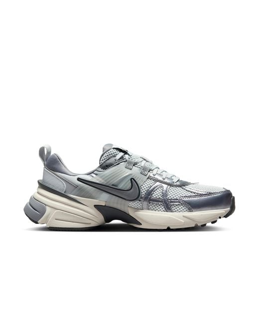 Nike Gray V2K Run Shoes With Reflective Accents