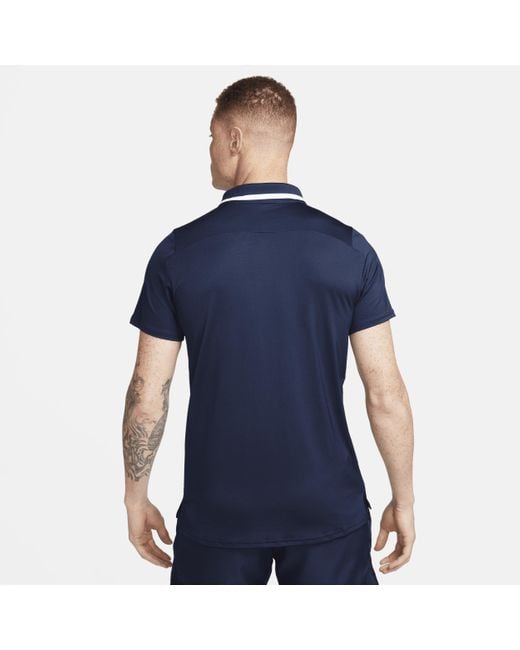 Nike Blue Court Advantage Tennis Polo 50% Recycled Polyester for men