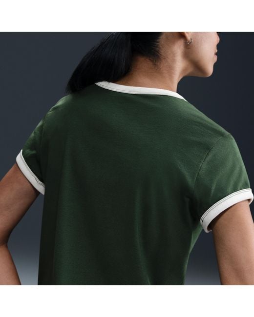 Nike Green Sportswear Short-Sleeve Ringer T-Shirt
