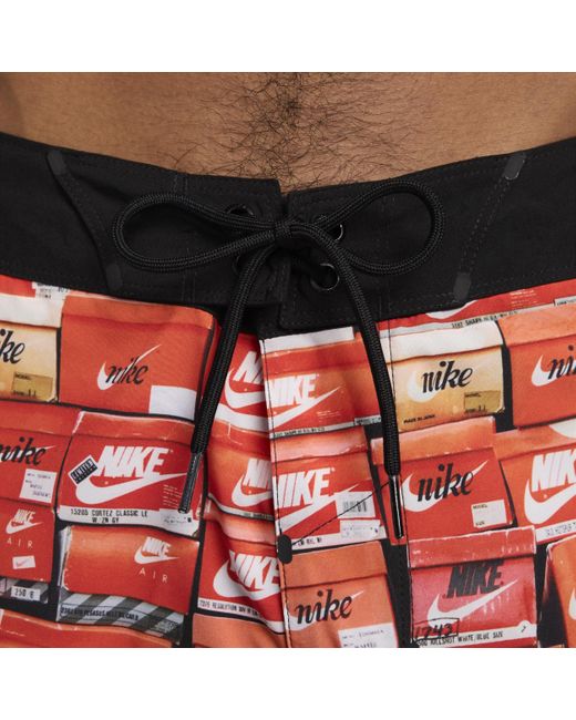 Nike Red Swim 9" Board Shorts for men