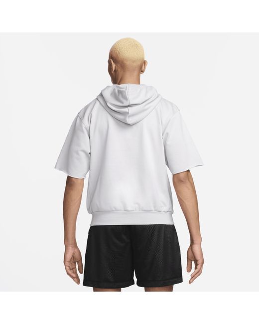 Nike White Standard Issue Dri-fit Short-sleeve Hoodie Cotton for men