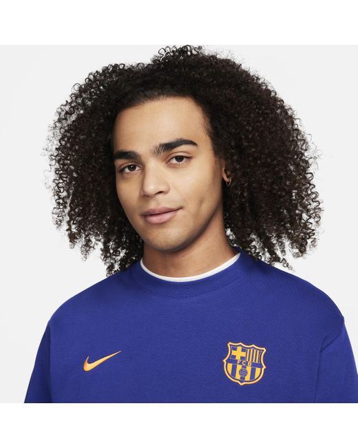 Nike Blue F.c. Barcelona Club Football Crew-neck Sweatshirt Polyester for men