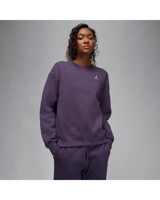 Nike Women's Purple Nike Brooklyn Fleece Crew-Neck Sweatshirt