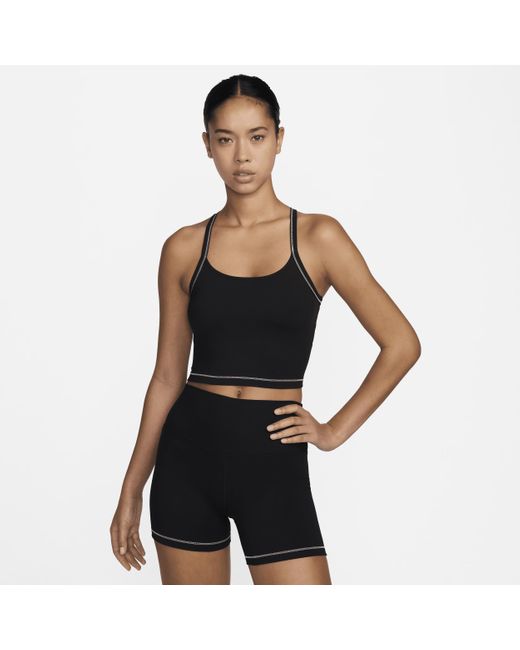 Nike Black One Fitted Dri-fit Cropped Tank Top
