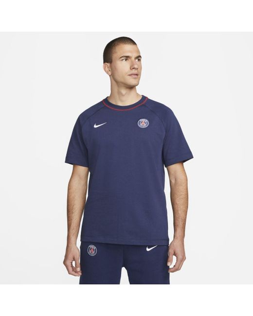 Nike Paris Saint-germain Short-sleeve Soccer Top in Midnight Navy,White ...