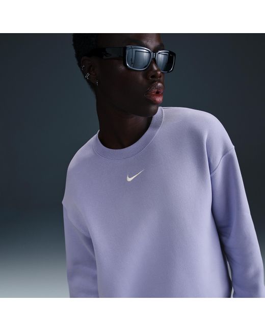 Nike Blue Sportswear Phoenix Fleece Oversized Crew-Neck Sweatshirt