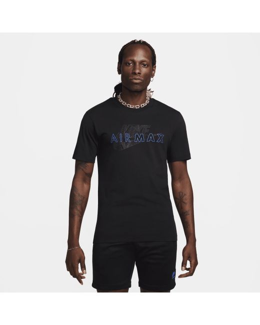 Nike Black Air Max Short-sleeve T-shirt Cotton for men