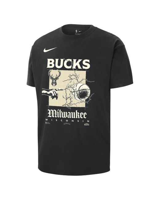 Nike Black Milwaukee Bucks Courtside Nba Max90 T-shirt for men