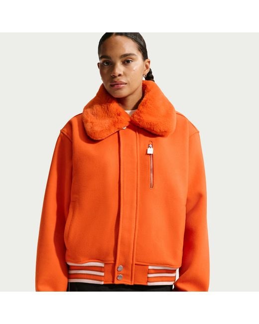 Nike Naomi Osaka Varsity Wool Jacket in Orange | Lyst