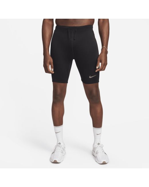Nike Blue Fast Dri-Fit Brief-Lined Running 1/2-Length Tights for men