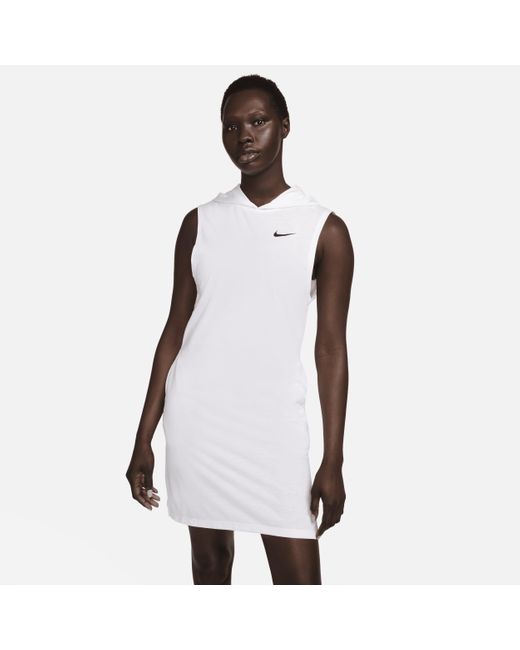 Nike White Swim Essential Hooded Cover-up Dress