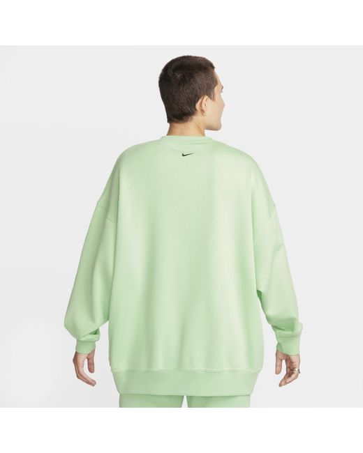 Nike Green Sportswear Oversized Fleece Crew-neck Sweatshirt Polyester