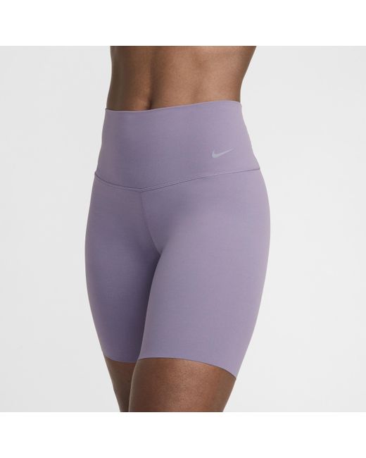 Nike Purple Zenvy Gentle-support High-waisted 8" Biker Shorts