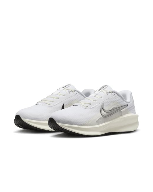 Nike White Downshifter 13 Road Running Shoes (Extra Wide)