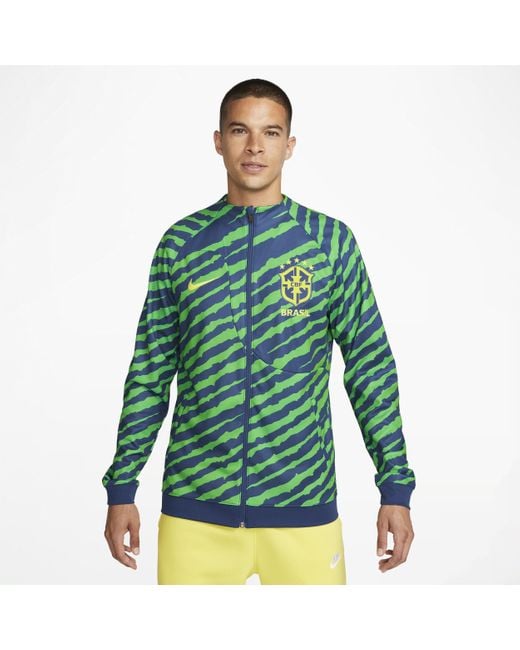 Nike Brasil Academy Pro Full-zip Knit Football Jacket 50% Recycled  Polyester in Green for Men