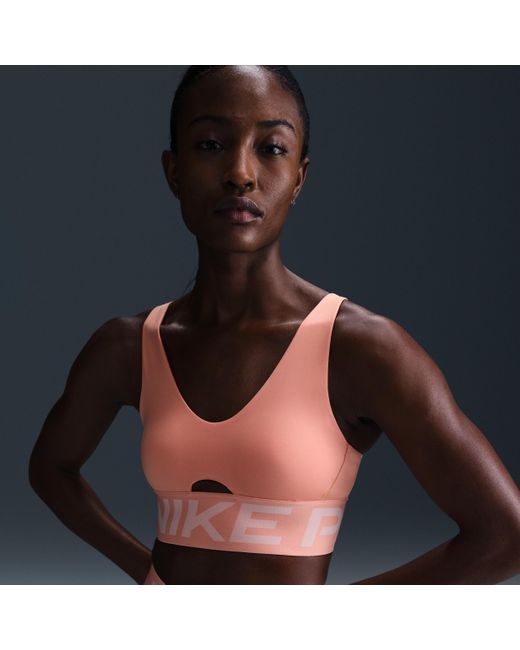 Brassière De Sport Rembourrée À Maintien Normal Pro Indy Plunge Pour Femme Nike en coloris Blue