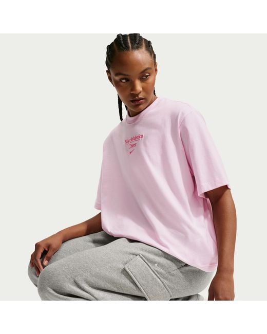 Nike Pink Cheer Boxy T-Shirt