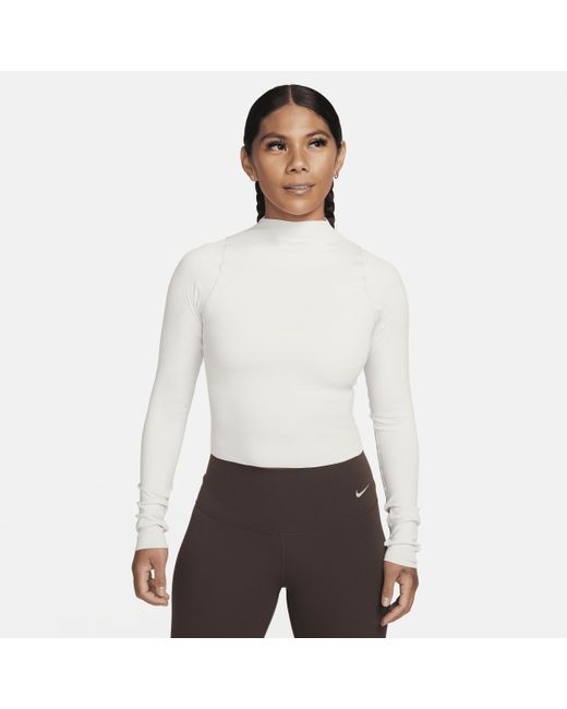Maglia a manica lunga dri-fit zenvy di Nike in White