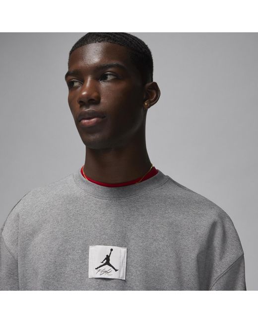 Felpa a girocollo in fleece jordan essentials di Nike in Gray da Uomo