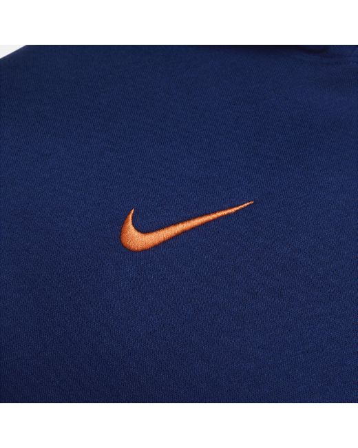 Nike Blue Netherlands Club Football Pullover Hoodie Cotton for men