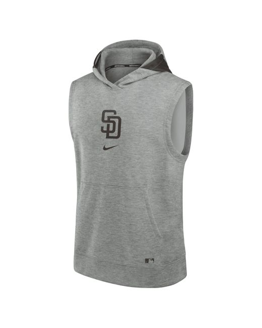 Nike Gray San Francisco Giants Authentic Collection Early Work Men's Dri-fit Mlb Sleeveless Pullover Hoodie for men