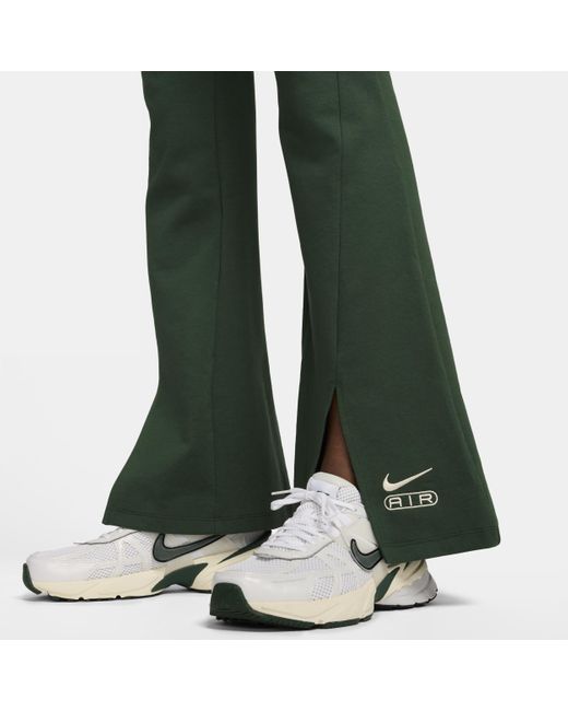 Nike Green Air High-waisted Full-length Split-hem Leggings