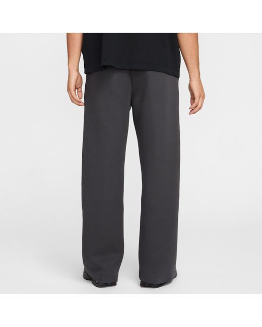 Nike Black Tech Wide-Leg Fleece Pants for men