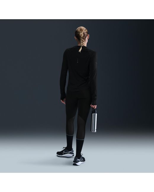 Nike Blue Swift Dri-Fit Uv Long-Sleeve Crew-Neck Running Top