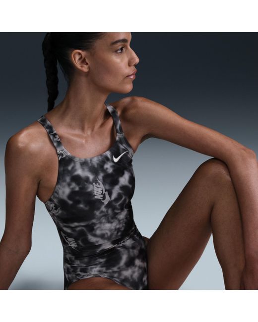 Nike Blue Swim Hydrastrong Fastback One-Piece