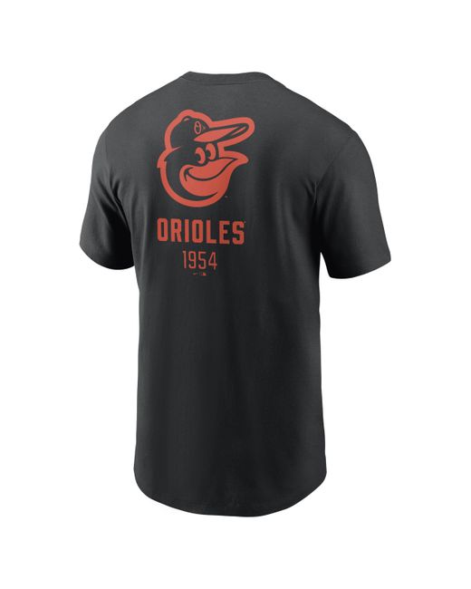 Nike Black Baltimore Orioles Large Logo Back Stack Mlb T-shirt for men