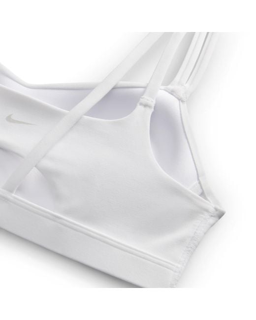 Nike White Zenvy Strappy Light-support Padded Sports Bra