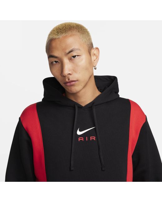 Nike Red Air Pullover Fleece Hoodie Cotton for men