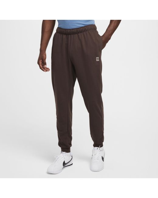 Nike Gray Court Heritage French Terry Tennis Trousers for men