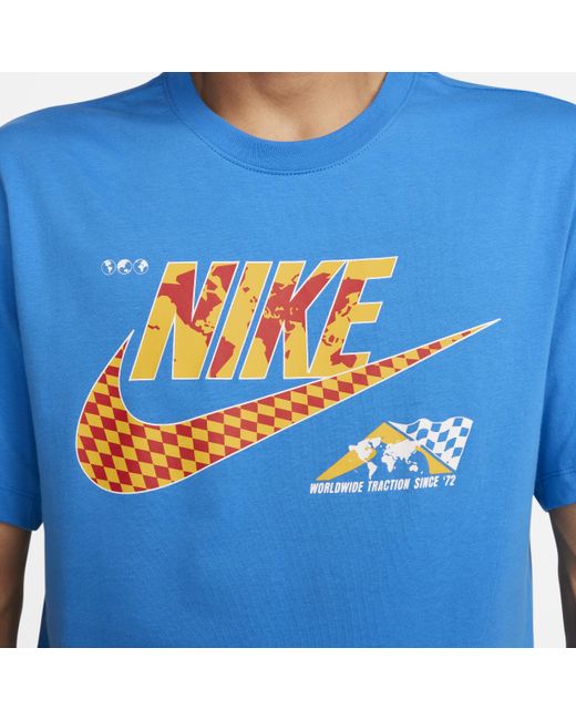 nike shirt blue and orange