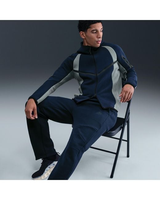 Nike Blue Tech Open-Hem Fleece Pants for men