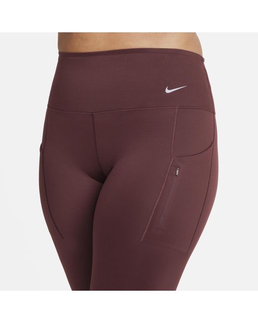 Nike Brown Go Firm-support High-waisted Full-length leggings With Pockets Nylon